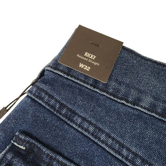 New True Religion Ricky SN Flap Shorts (32") Men Dark Lagoon Wash Denim Relaxed - Picture 10 of 10